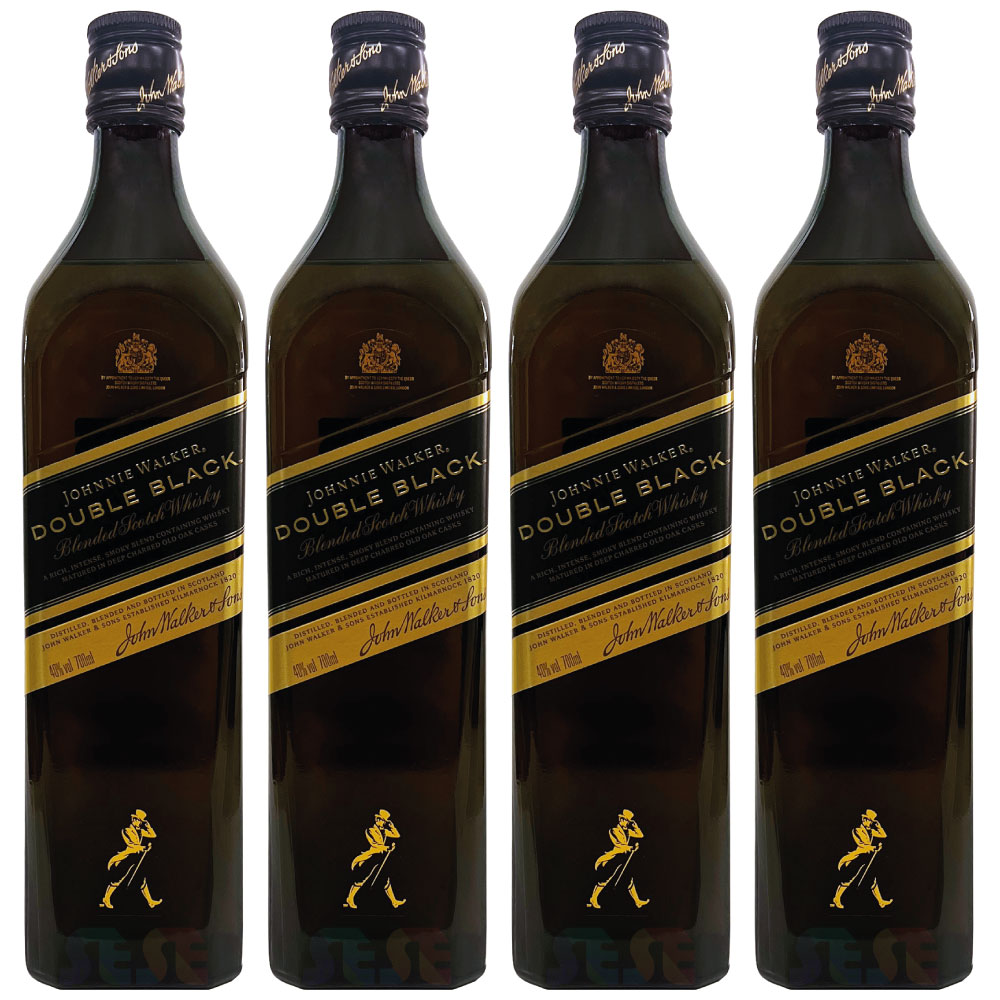 [正規品] ジョニーウォーカー ダブルブラック 4本セット 700ml / スコットランド ブレンデッドスコッチウイスキー Johnnie Walker Double Black