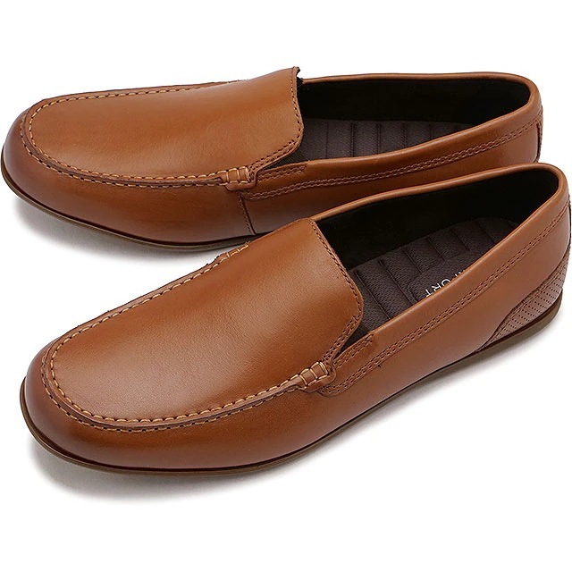 メンズ スリッポン マルコム スリップオン [CJ2276] Malcom Slip On レザーシューズ カジュアル靴 TAN ブラウン系