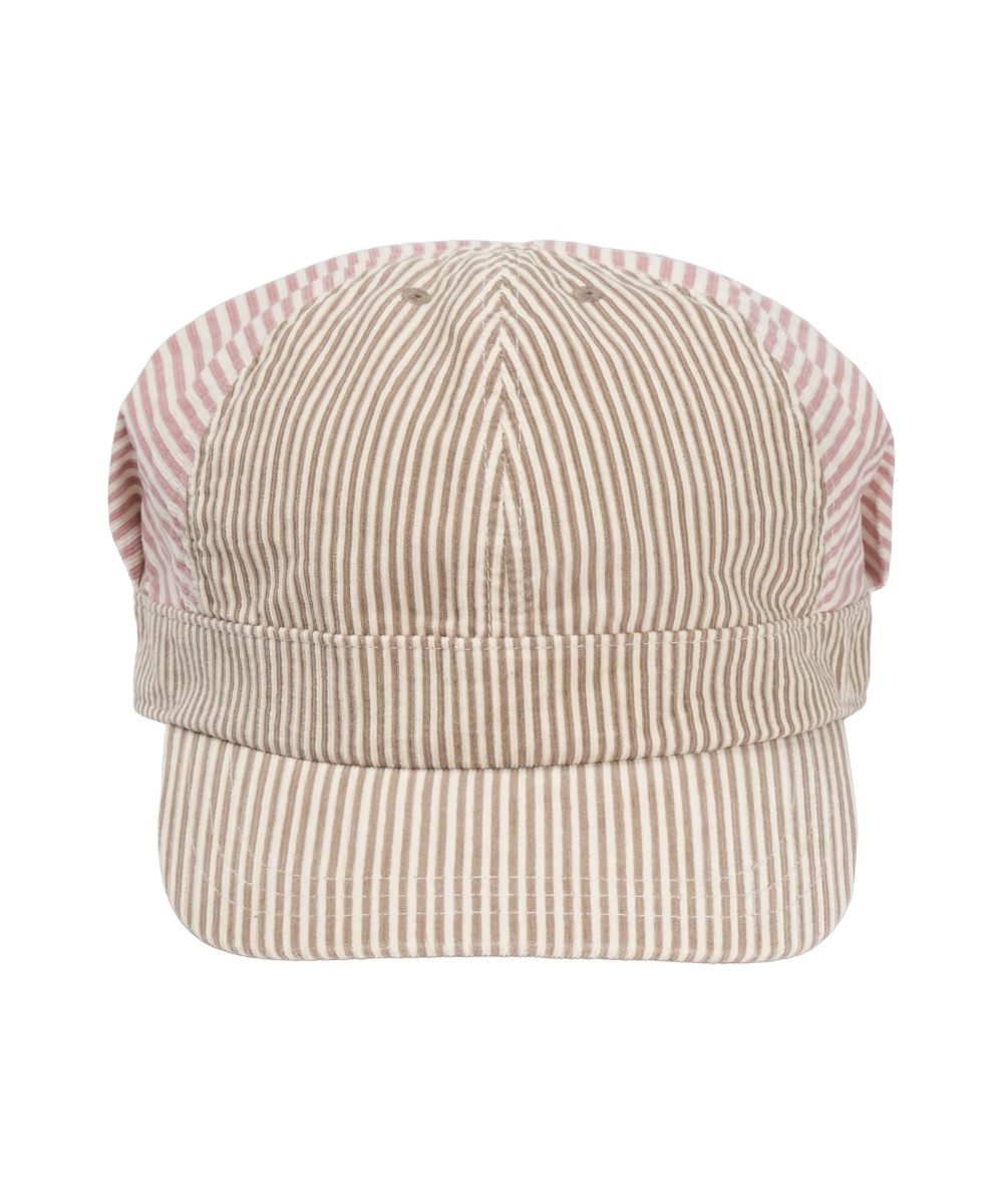 【COYSEIO】26SS STRIPED PINTUCK PUFF CAP : PINK