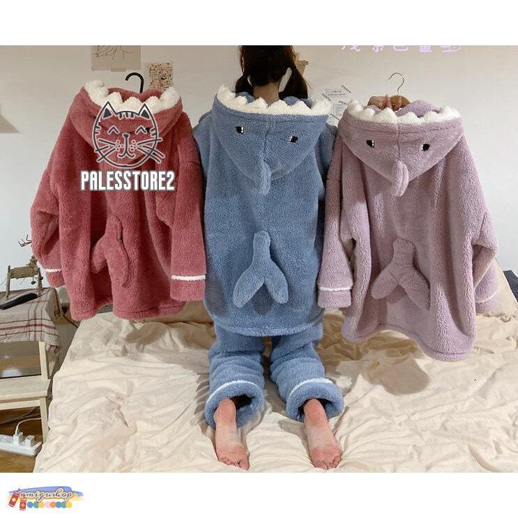 ウェア ワンピース パジャマ 着ぐるみ 大人用 もこもこ パジャマ サメ イベント コスプレ 学園祭 文化祭 可愛い 部屋着