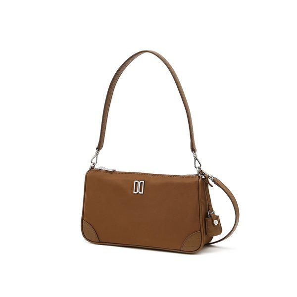 [26SS] [BELFORD] ベルフォード クロコダイル配色ブラウンナイロンショルダーバッグ S DCBA6E075W2