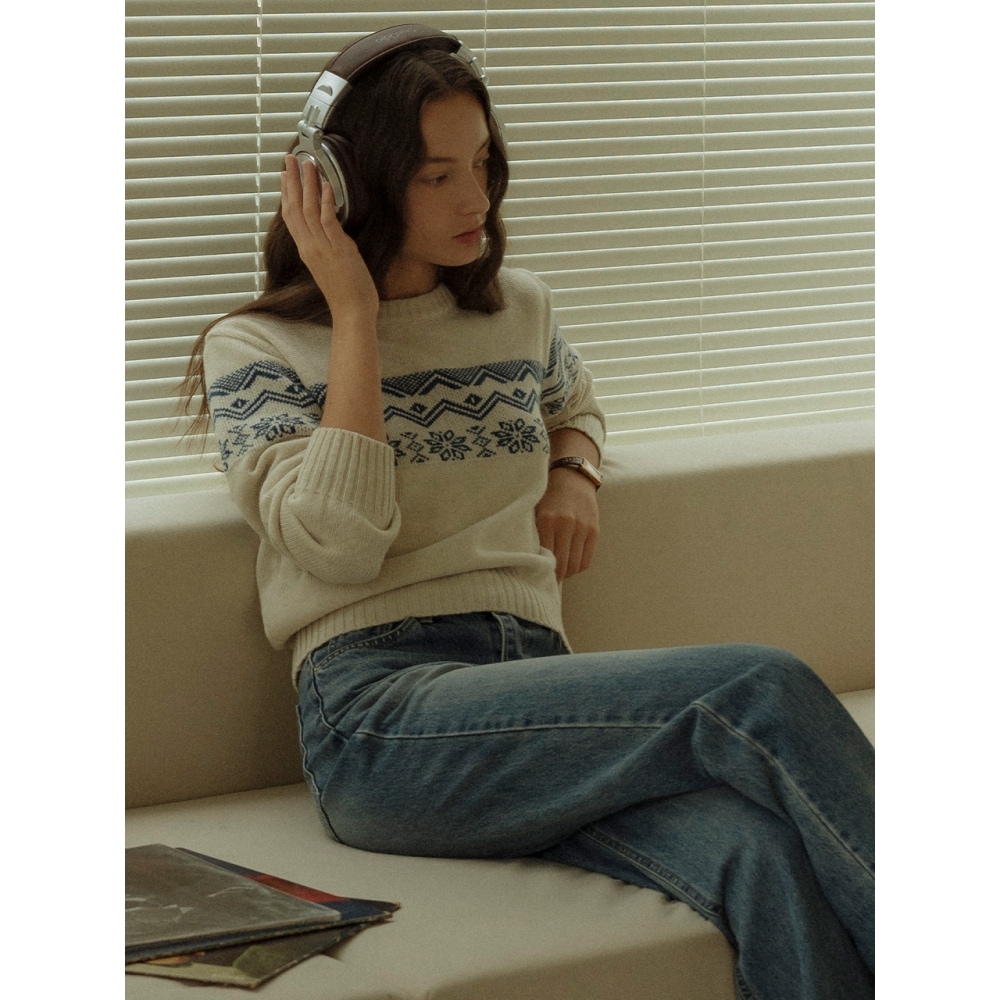 TILLIDIE 北欧アイルランド カシミヤ混ニット オートミール