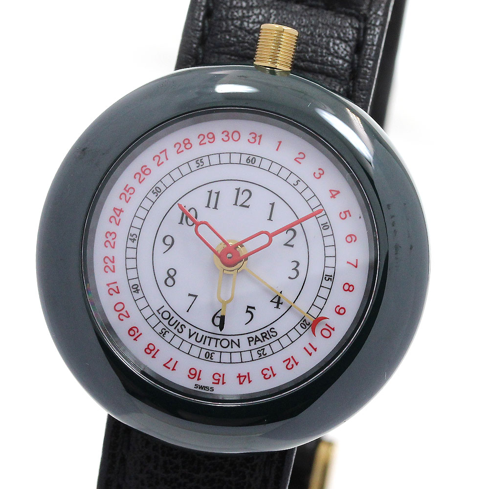 ジャンク ルイ・ヴィトン LOUIS VUITTON モントレ LV2 ポインターデイト アラーム クォーツ メンズ _846367【中古】