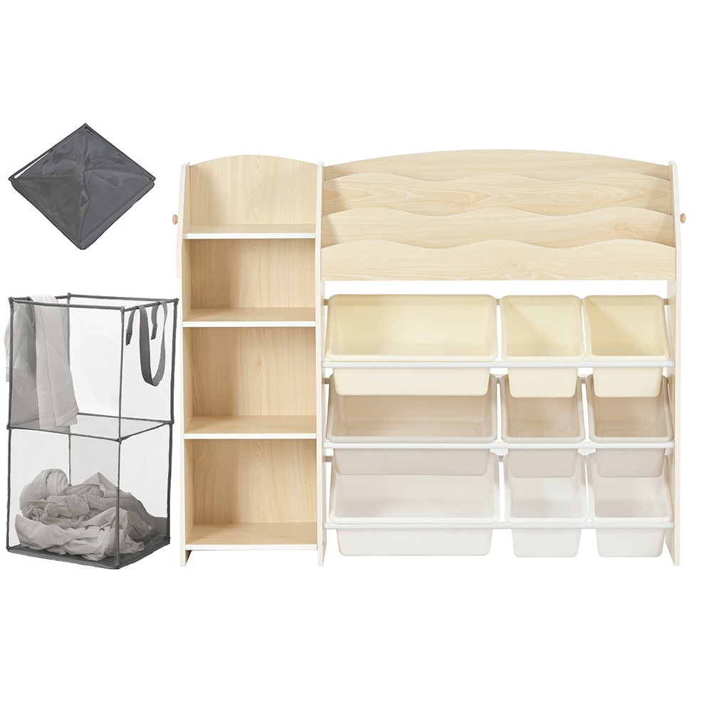 【国内発送】1080おもちゃ収納 大容量 ぬいぐるみ 収納 ボックス おもちゃ箱 木製 幅114 ワイドタイプ 絵本ラック 組立カンタン 収納ラック ホワイトボード フゴン おもちゃ箱 おしゃれ ラッ