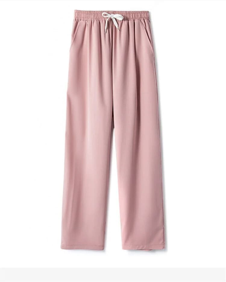 カラバリ豊富 激安セール アイスシルク カジュアルパンツ シンスタイル ワイドパンツ シフォン