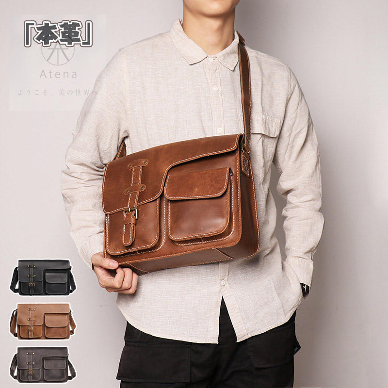 【急速出荷!】ビジネスバッグ メンズ 本革 革 ワンショルダーバッグ 斜めがけ 本革 かばん メンズ 復古 カジュアル バッグ メンズバッグ トートバッグ ハンドバッグ 通勤 就活バッグ A4 ノート