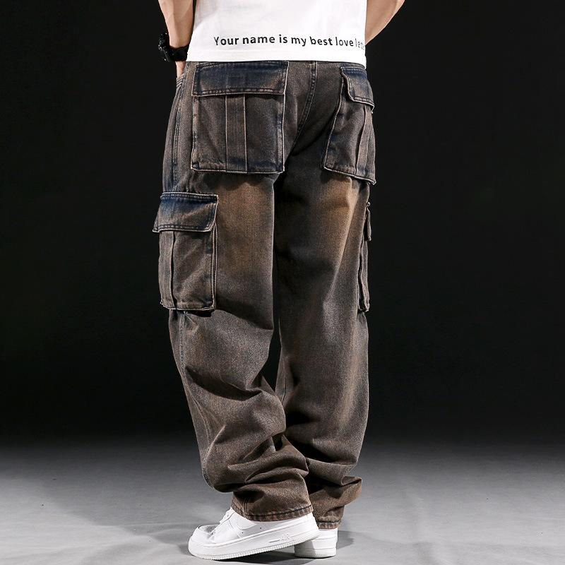 極太 デニム ジーンズ バギーパンツ メンズ ビッグシルエット B系 ジーパン ルーズフィット ワイドパンツ ヒップホップ 大きいサイズ ゆったり