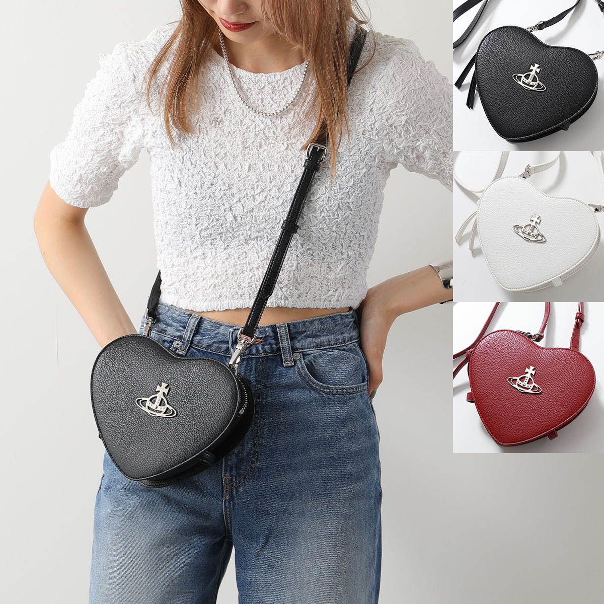 Vivienne Westwood ヴィヴィアンウエストウッド ショルダーバッグ LOUISE HEART ハート 4304006M S000D レディース グレイン メタルオーブ 鞄 カラー3色