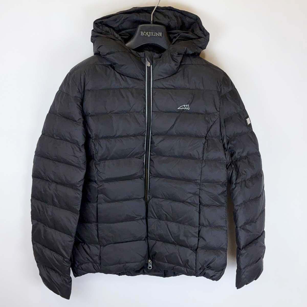 【中古・未使用品】エクイライン EQUILINE CADIC BOMBER ダウンジャケット M ブラック Q10703 レディース ハンガー付 乗馬 馬術