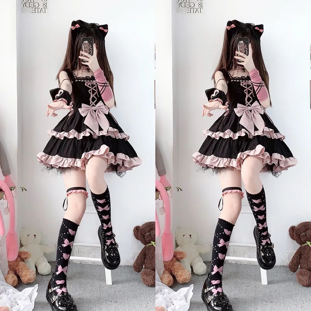 コスプレ JSK打うた服ギャル夏キャミソール ロリータ 制服 韓国ファッション レディース 脚魅せミニスカート
