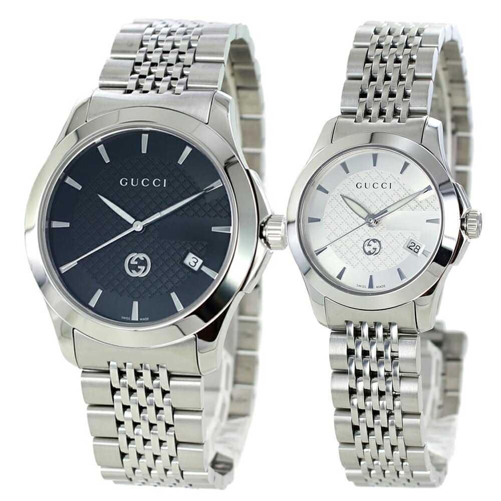 ペアウォッチ 婚約 結婚祝い 結婚記念日 プレゼント グッチ 腕時計 手表 夫婦 高級 GUCCI 時計 Gタイムレス メンズ レディース カップル ペア ギフト 贈り物 ya1264106ya126