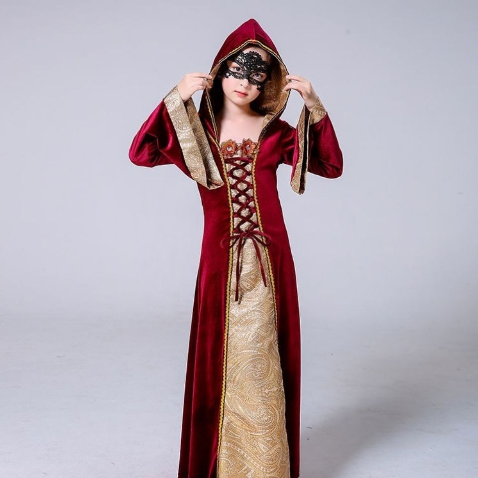 ハロウィーン児童コスプレya後母茶話会出演服少女白雪王女服吸血鬼出演服