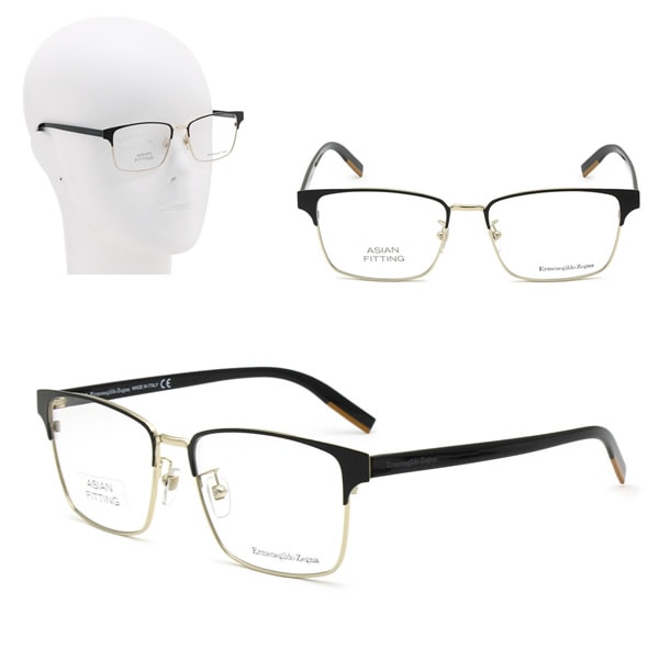 フレームのみ EZ5212-D/V 01A 56 Ermenegildo Zegna マットブラック ゴールド メガネ 眼鏡 ノーズパッド 15,444円