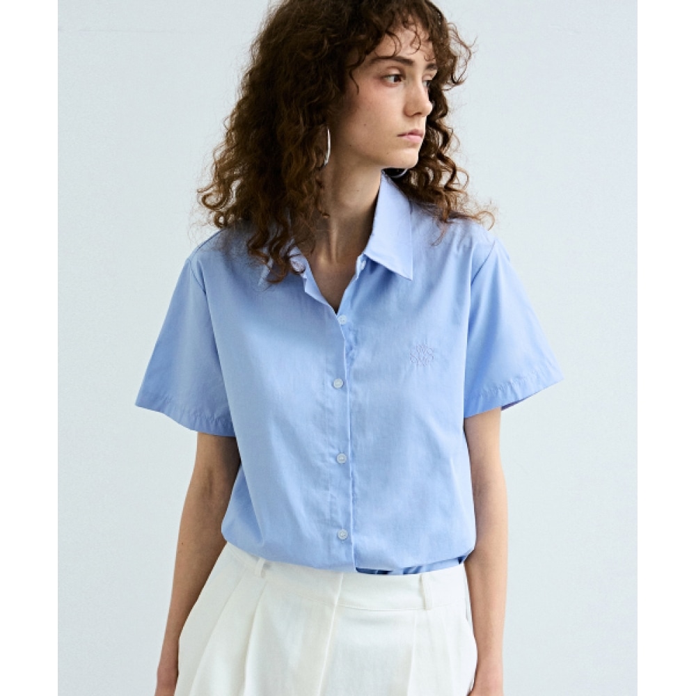 ニック&ニコールスタンダードカラーハーフシャツ_SORA