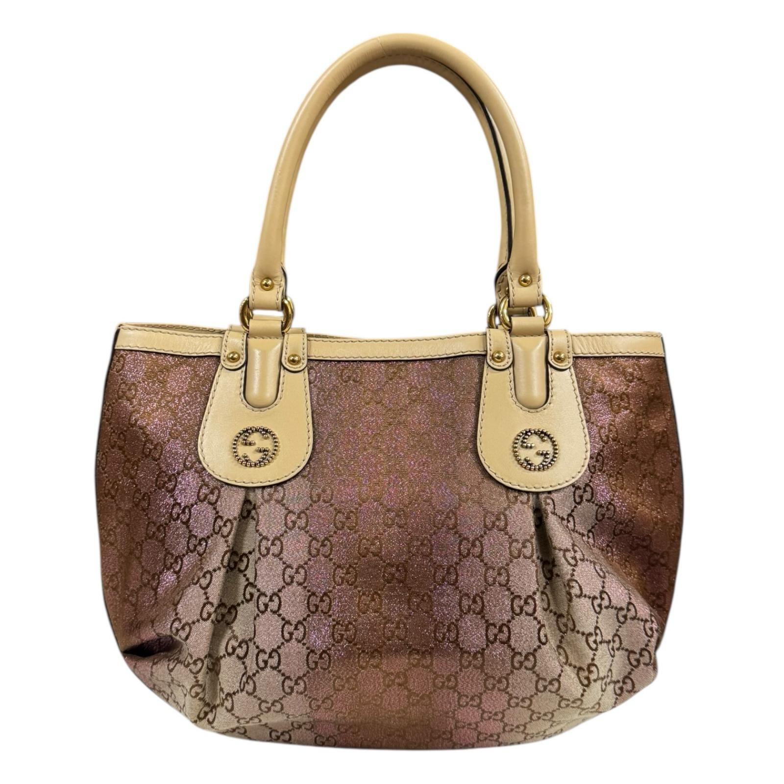 グッチ スカーレット インターロッキングG GGキャンバス ハンドバッグ GGキャンバス 269953 ベージュ GUCCI 中古
