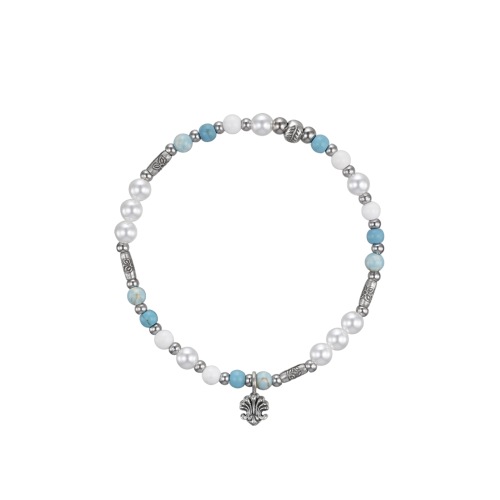 【SCUDO】 shell mint pearl karen beads bracelet 正規品
