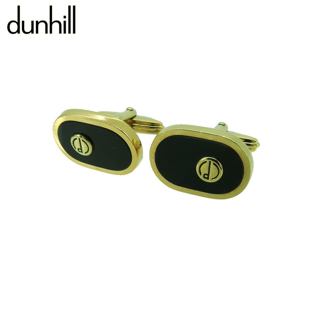 カフス カフリンクス dマーク メンズ スウィヴル式 ゴールド ブラック 中古