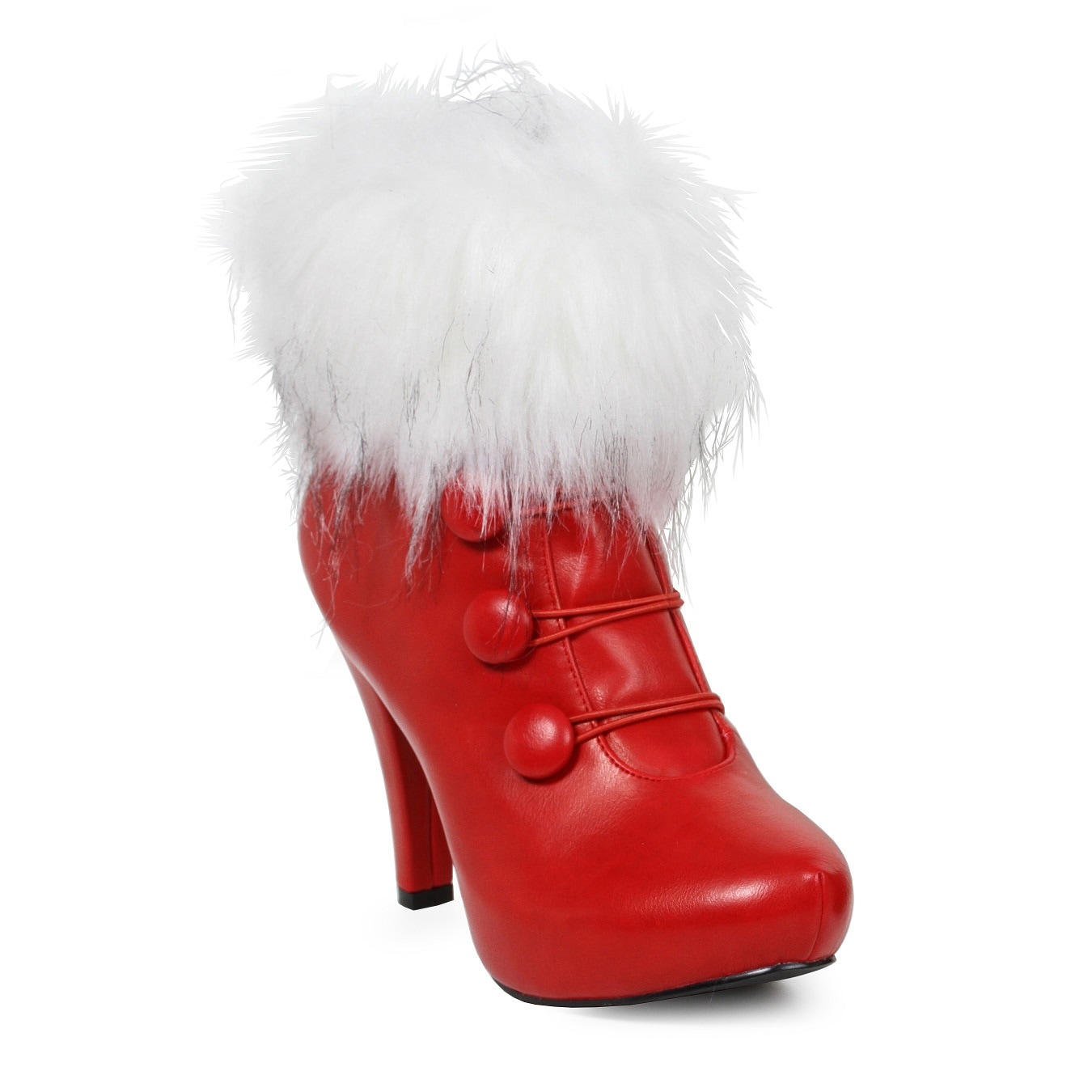 1031 by Ellie Shoes 414-CLAUS Women Bootie with Faux Fur レディース フェイクファー サンタ ブーティ アンクル ブーツ ハロウィンコスプレ ク