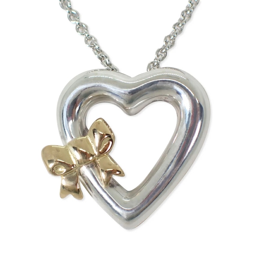 ✨極美品✨ティファニー ハート リボン コンビ ネックレス 750/925