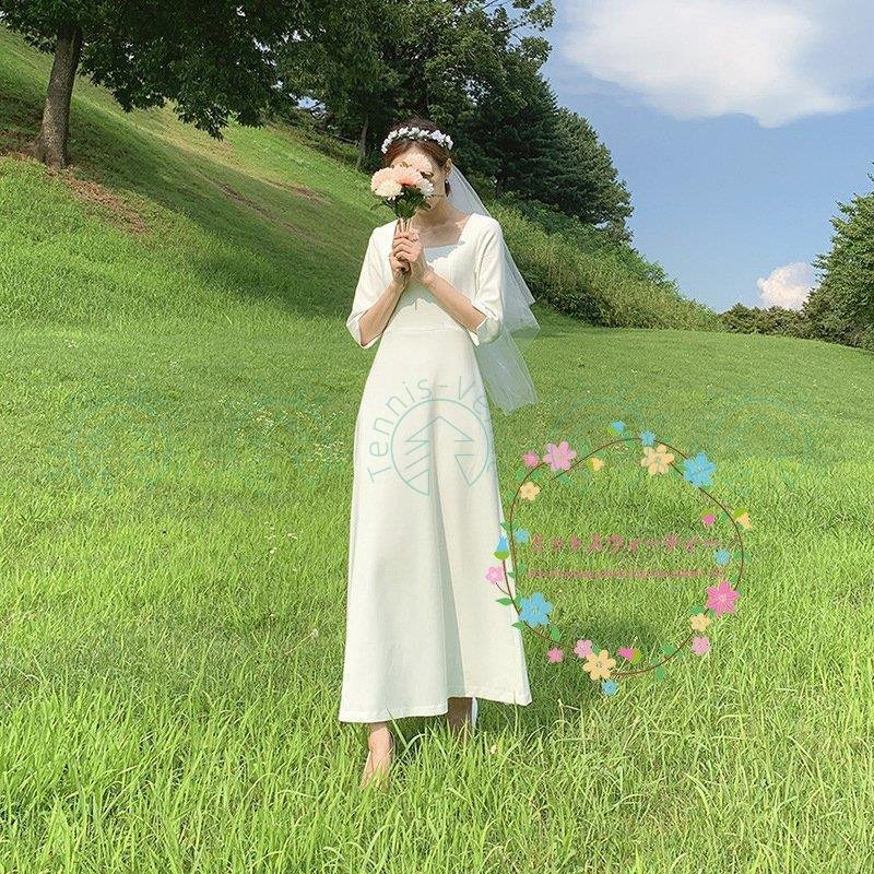 ウエディングドレス カジュアル ナチュラル 安い 花嫁 ドレス ウェディングドレス ワンピース ビー