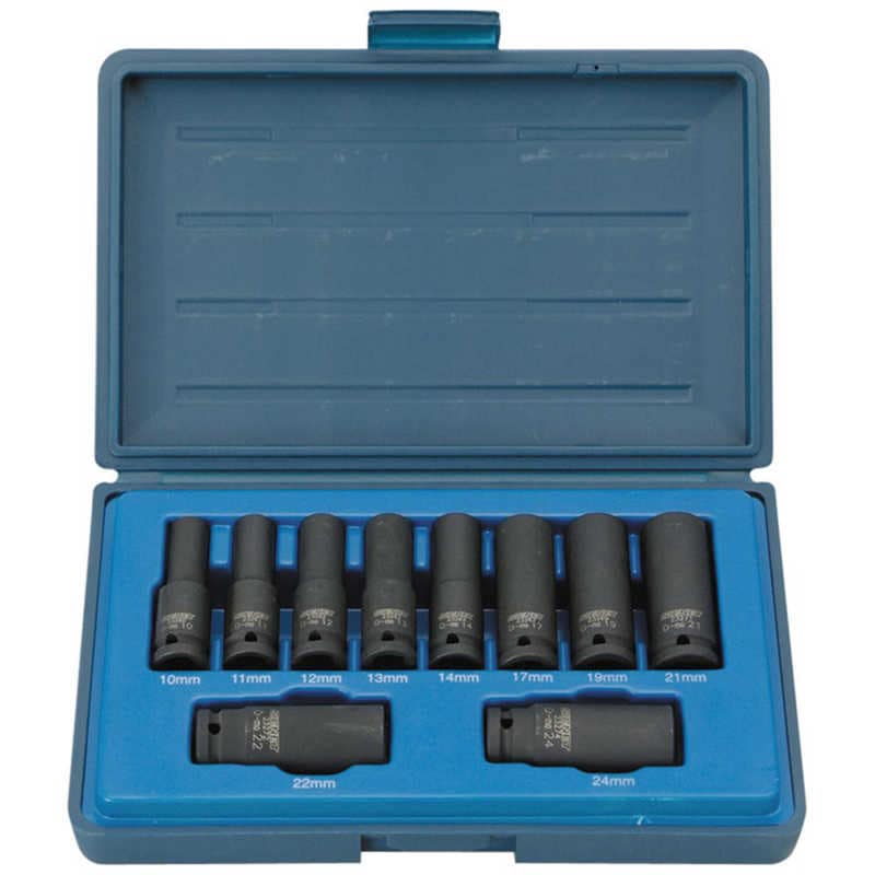 SIGNET　1/2DR 10個組 ミリ ディープインパクトソケットセット　23291