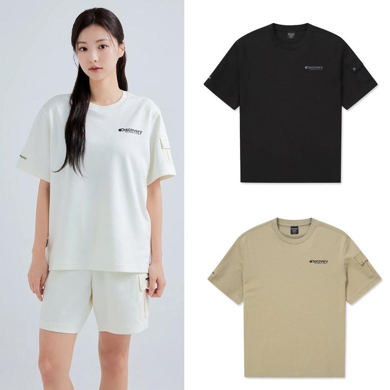 [24S/S] DXTR75043 男女兼用 軽量 アウトドア ポケット トレーニング 半袖 Tシャツ