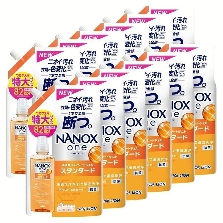 【人気商品】衣類用洗剤 日用消耗品 ナノックス 【12個セット】NANOXone スタンダード つめかえ用 特大 820g ライオン (D) メガ割