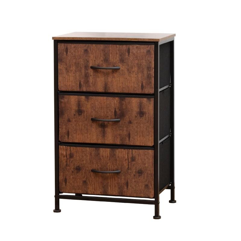 チェスト タンス 箪笥 布製 引き出し 木製天板付き 収納ケース 洋服収納 リビング収納 大容量 衣類収納 収納チェスト 収納ボックス 和風 おしゃれ 北欧 多機能 簡単組立 (3段3杯) ブランド: