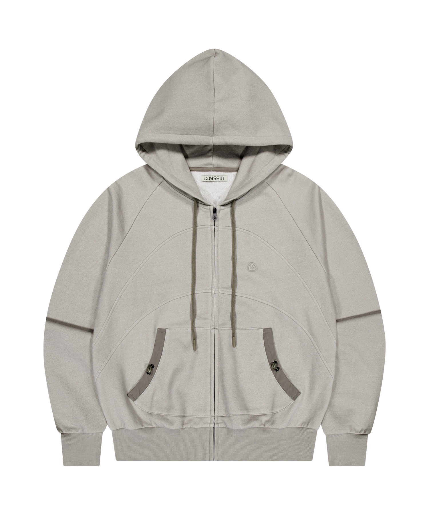 【COYSEIO】 STRING POCKET HOOD ZIP-UP : SAND