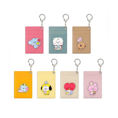 Qoo10] BT21 レザーパッチ カードホルダーカードケース