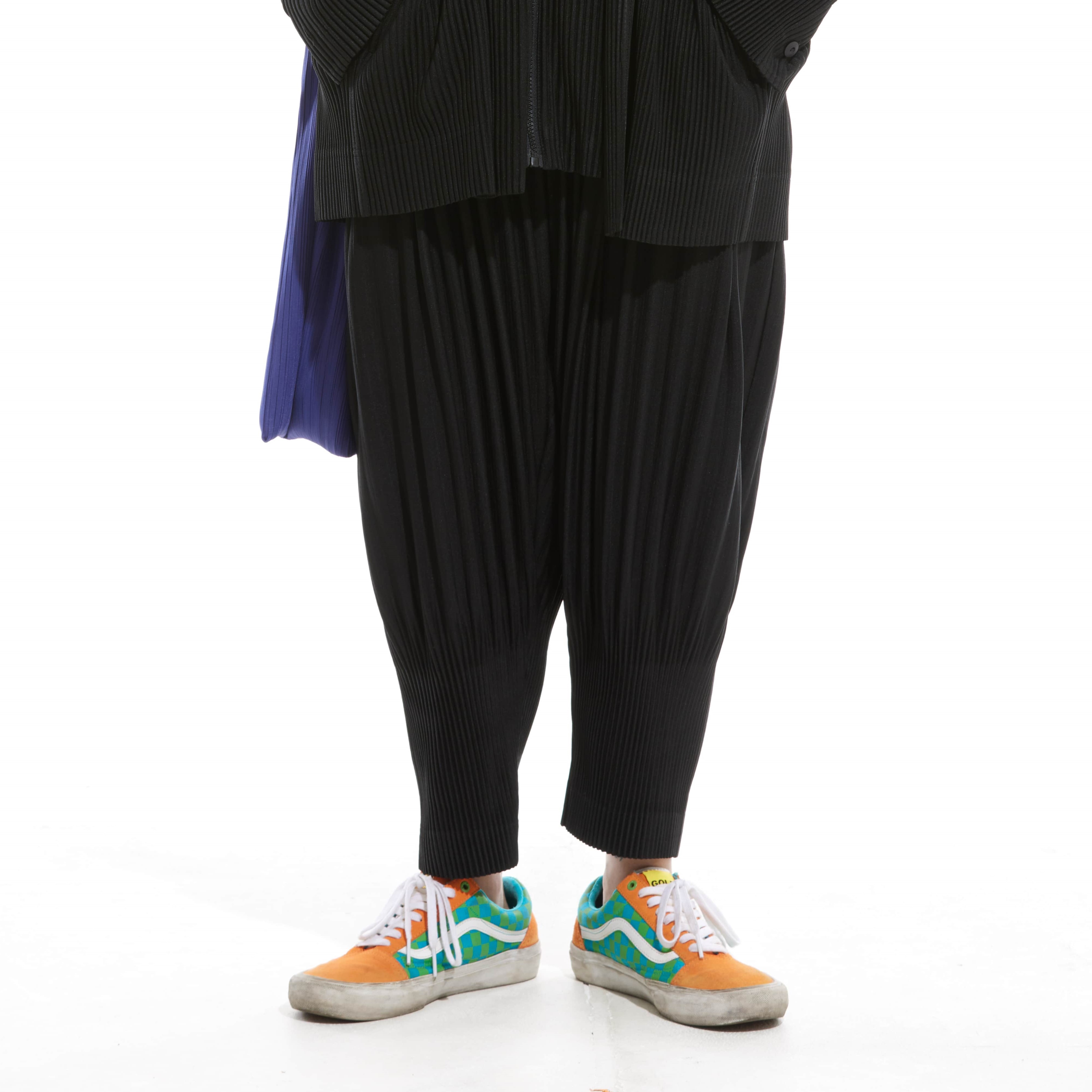 プリッツ テーパード パンツ BLACK ユニセックス プリーツセット プリーツパンツ プリーツジャケット しわ オムプリーツ プリーツプリーツ