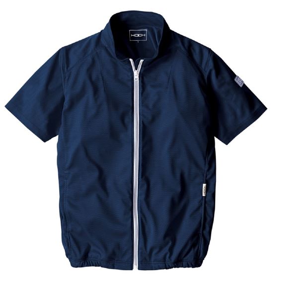 村上被服 HOOH 半袖ニットブルゾン V771 ネイビー サイズ：LL 服単品 [バッテリー/ファン/ケーブル別売] 5,421円