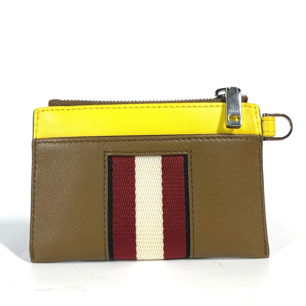 BALLY バリー コインケース BON.MM ロゴ 財布 小銭入れ カードケース キーリング付 キーホルダー レザー カーキ