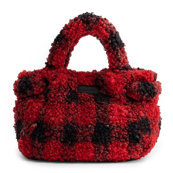 ハンター HUNTER グラムチェック ブークレ ミニ トート ブラックレッド UBX3722PRC-BOD バッグ