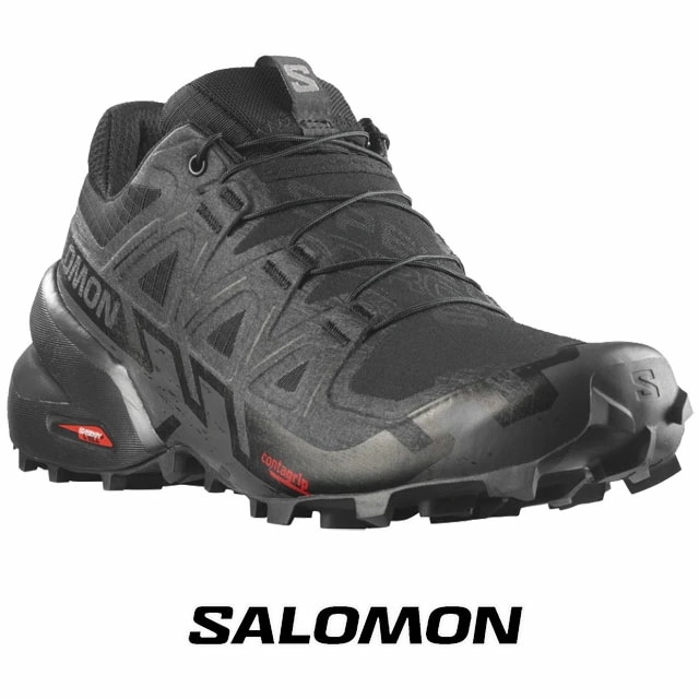 サロモン レディース スニーカー スピードクロス 6 W トレイルランニングシューズ 黒 ローカット 滑りにくい 靴 ブラック アウトドアシューズ L41742800