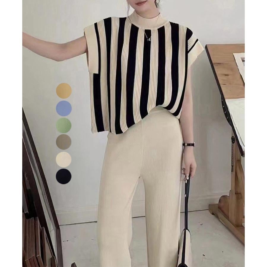 サマーニットセットアップ 韓国 春夏秋服