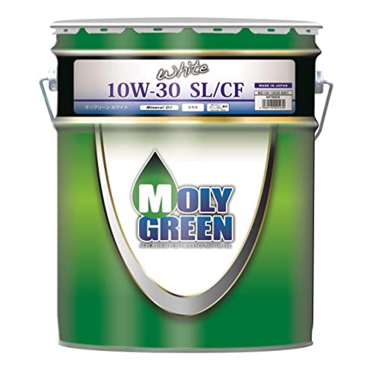 MOLY GREEN [ モリグリーン ] white [ ホワイト ] 10W30 [ SL/CF ] 鉱物油 [ 20L ]