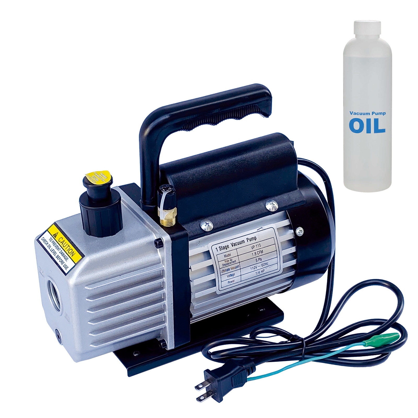 真空ポンプ エアコン工事 レジン 脱泡 一段式 静音モデル 滑り止め機能 軽量5kg 持ち運び ONE STEP 操作 簡単 オイル付き