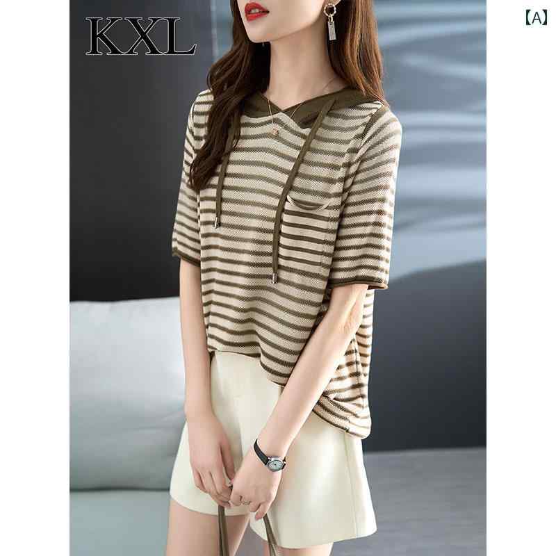 トップス レディース おしゃれ 上品 通勤 オフィス カジュアル 薄手 涼しい 涼しい ひんやり 快適 半袖 フード Tシャツ 夏 体型カバー スリム Tシャツ