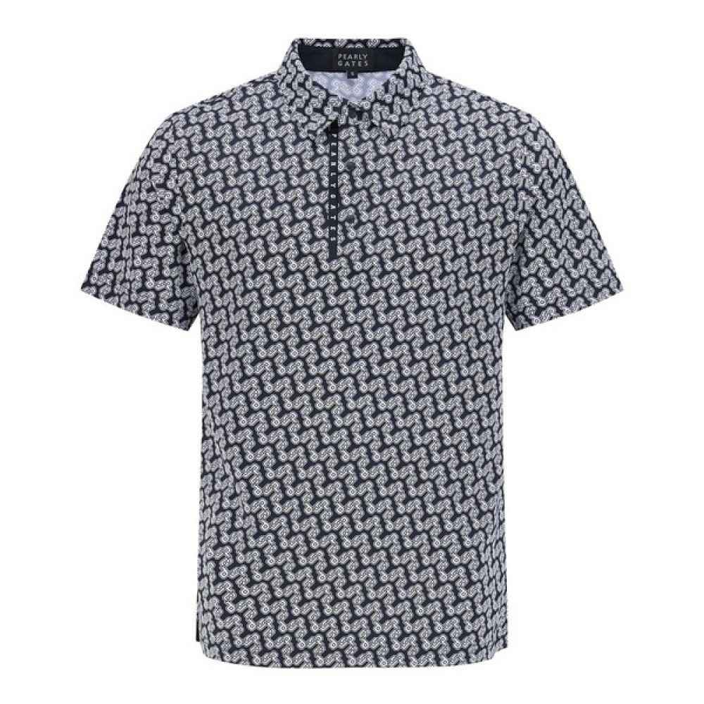 [パリゲイツ] メンズモノグラムクーリング半袖ポロシャツ