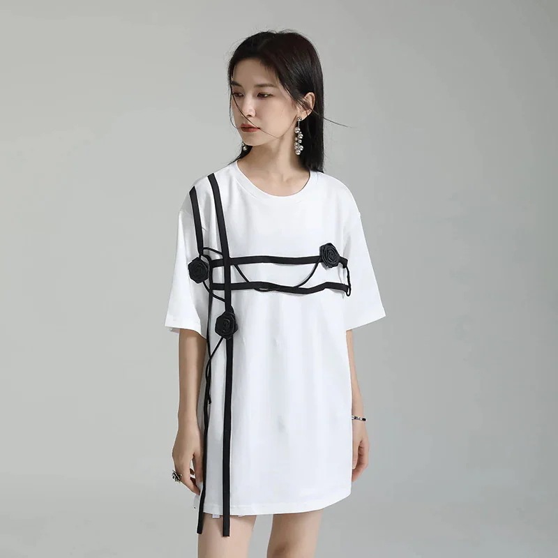韓国チェック柄夕イトスカ一ト可愛い話題サテンスカート乙女心Aライン2024秋先取りTシャツセットアップ