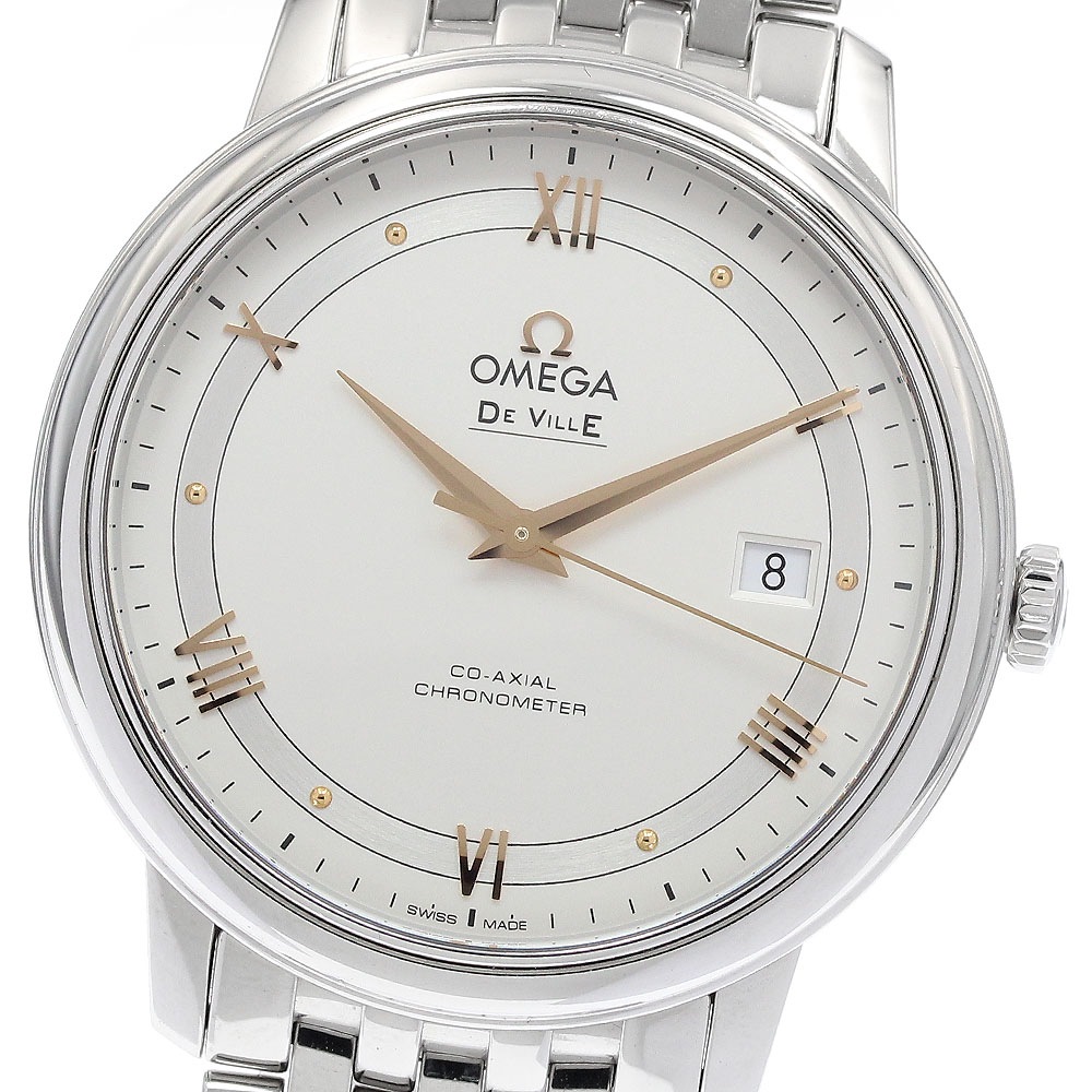 オメガ OMEGA 424.10.40.20.02.002 デビル プレステージ コーアクシャル デイト 自動巻き メンズ 良品 _940247【中古】