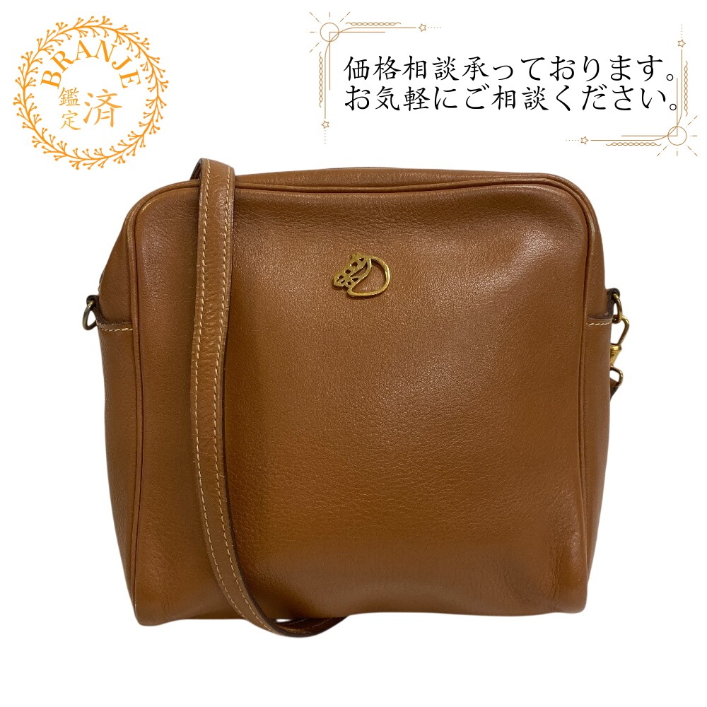 R ＋ ジョッキー ホースロゴ　ポシェット ヴィンテージ レザー ショルダーバッグ ブラウン ブランド