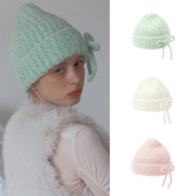 UNDERCONTROL STUDIO 正規品 RIBBON BEANIE / MOHAIR BOUCLE ビーニー帽子