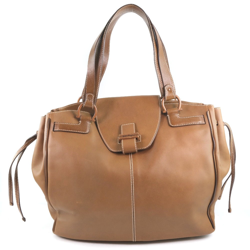 Salvatore Ferragamo サルヴァトーレフェラガモ 21-6391 ハンドバッグ カーフ 茶 レディース 中古品