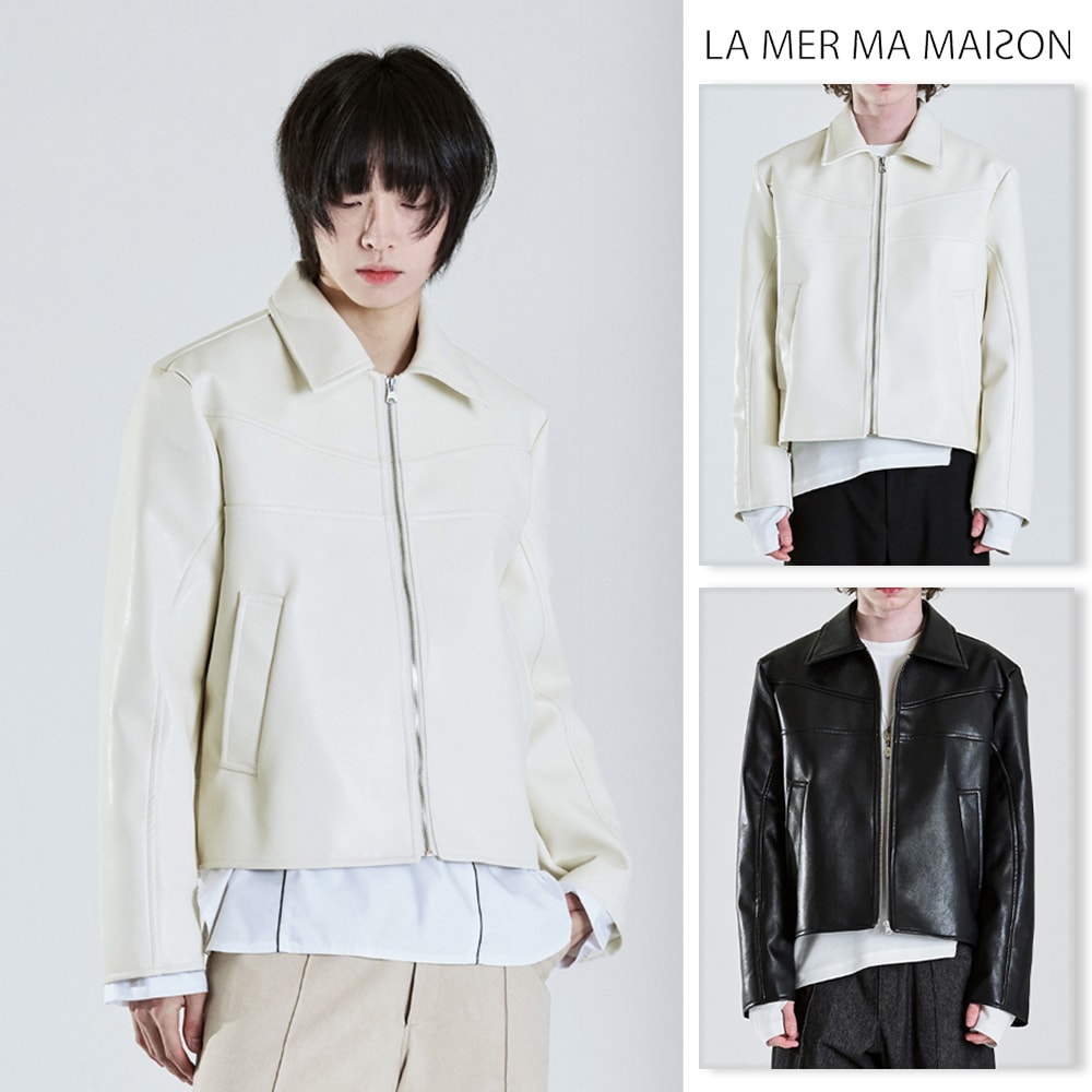 ☆人気☆【LA MER MA MAISON】☆LMMM LOGO DOUBLE RIN.G☆関税込 LA MER MA MAISON] DOUBLE LINE LEATHER JACKET ライダース