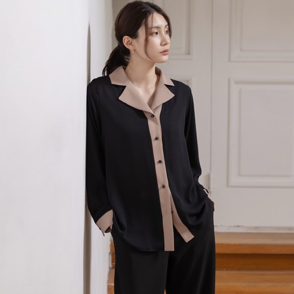 (Elysia) テールカラーシングル配色ブラウス