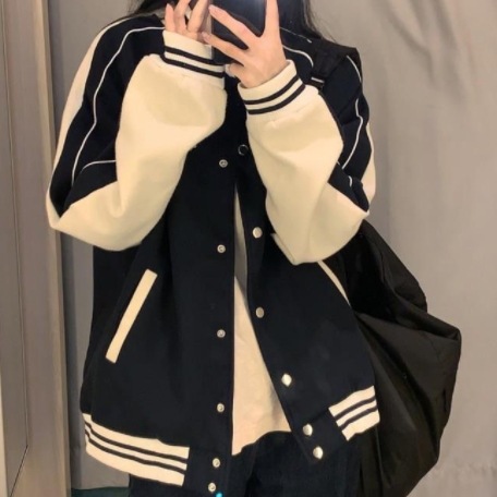 ジャケット アウター シャンパー 上着 ネイビー ミディアム丈 ストレート ポケット 前開き ボタン