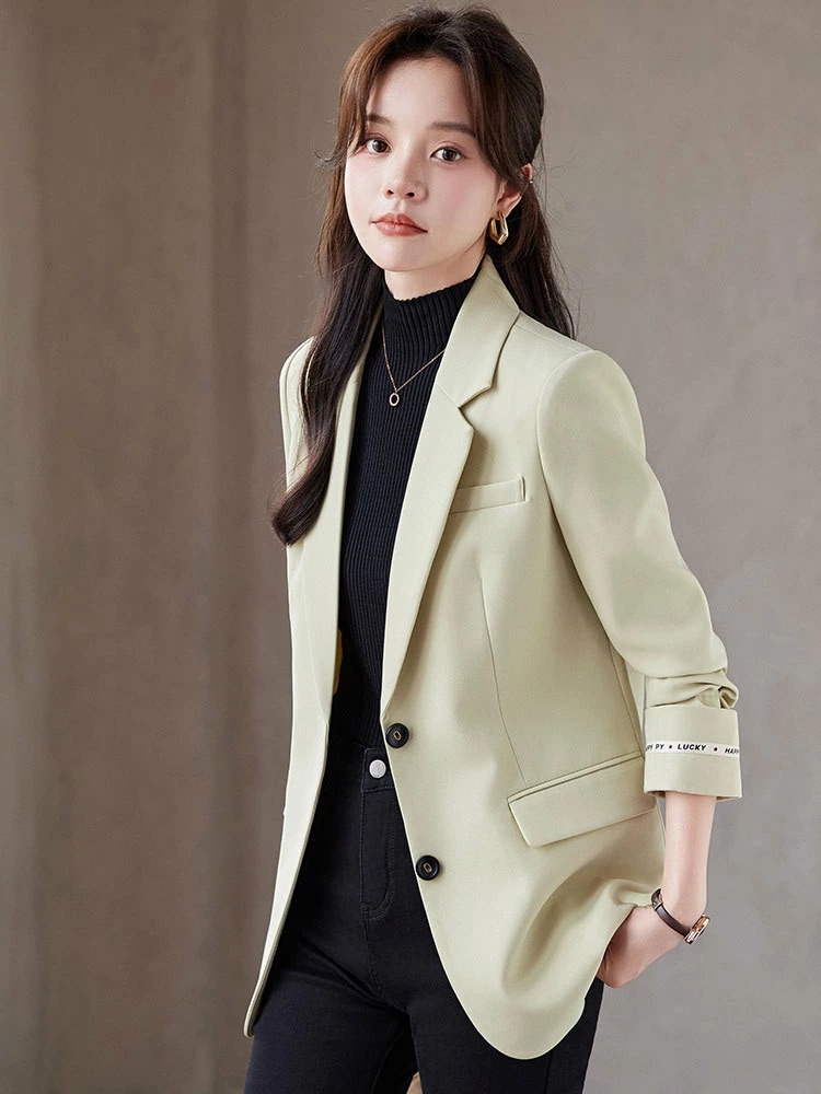 西装 上着 秋冬季 小个子 修身 百搭 職業 正装 レディース 高級感