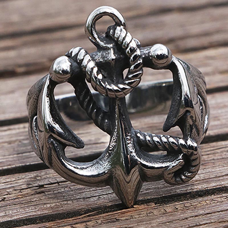 クラシックアンカーステンレスリング（RCH013）15-31号 7サイズ 印台型 船乗り 碇 錨 イカリ ヨット 指輪 プレゼント ギフト 誕生日 男性 父の日 かっこいい r0464xxxxxxxx